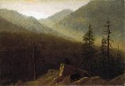 Albert Bierstadt Bears in the Wilderness painting